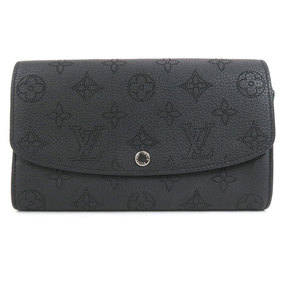 Louis Vuitton Long Wallet Monogram Mahina Portefeuille Iris Black Silver